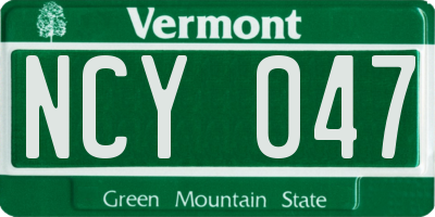 VT license plate NCY047