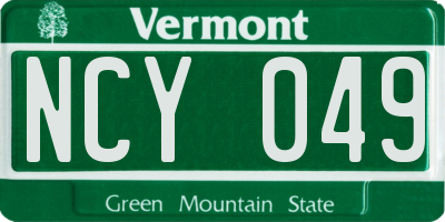 VT license plate NCY049
