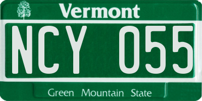 VT license plate NCY055