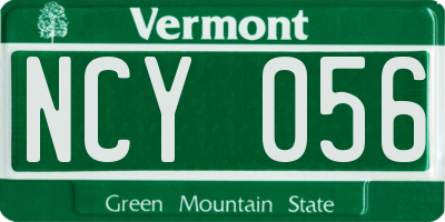 VT license plate NCY056