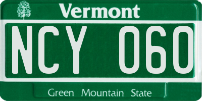 VT license plate NCY060