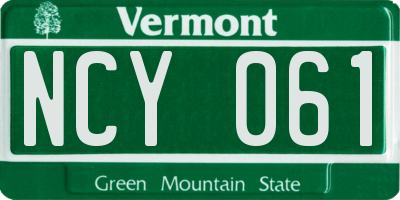 VT license plate NCY061