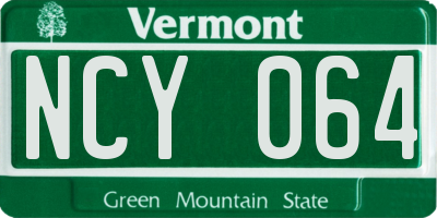 VT license plate NCY064