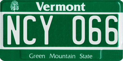 VT license plate NCY066