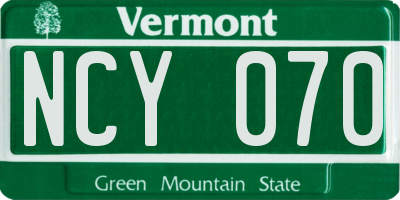 VT license plate NCY070