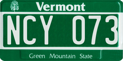 VT license plate NCY073
