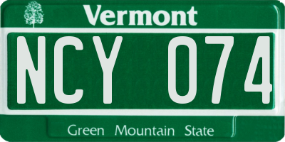 VT license plate NCY074