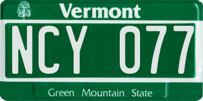 VT license plate NCY077