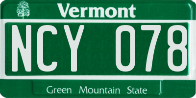 VT license plate NCY078