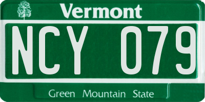 VT license plate NCY079