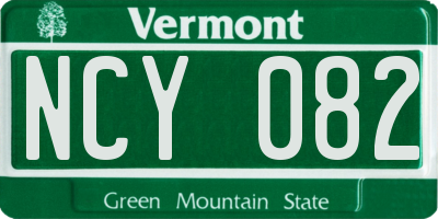VT license plate NCY082