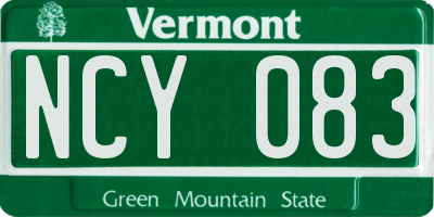 VT license plate NCY083