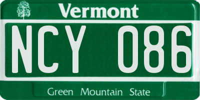 VT license plate NCY086
