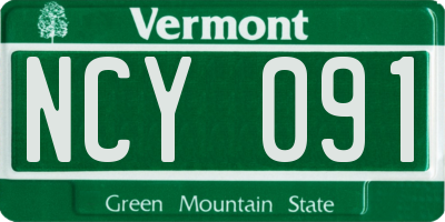 VT license plate NCY091