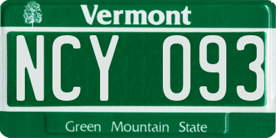 VT license plate NCY093