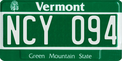 VT license plate NCY094