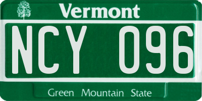 VT license plate NCY096
