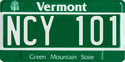 VT license plate NCY101