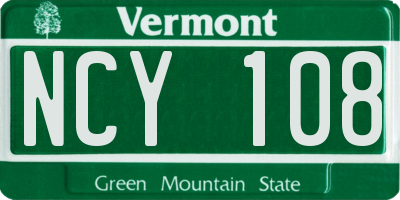VT license plate NCY108