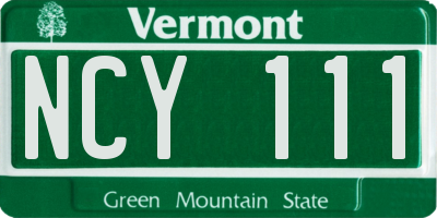 VT license plate NCY111