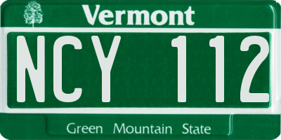 VT license plate NCY112