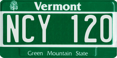 VT license plate NCY120