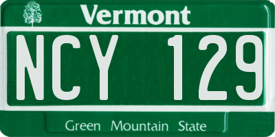VT license plate NCY129
