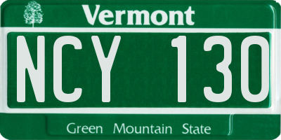VT license plate NCY130
