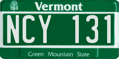 VT license plate NCY131