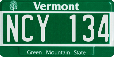 VT license plate NCY134
