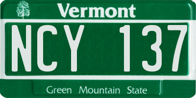 VT license plate NCY137