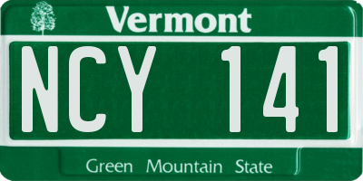VT license plate NCY141