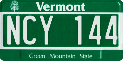 VT license plate NCY144