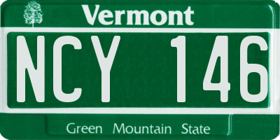 VT license plate NCY146