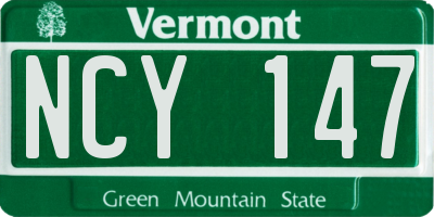 VT license plate NCY147