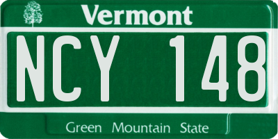 VT license plate NCY148