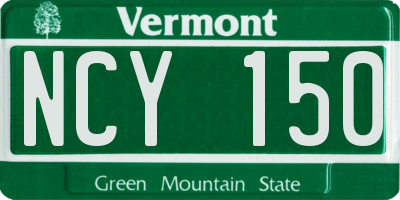 VT license plate NCY150