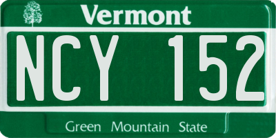 VT license plate NCY152