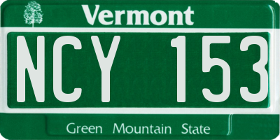 VT license plate NCY153