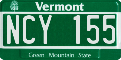 VT license plate NCY155