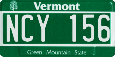VT license plate NCY156
