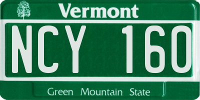 VT license plate NCY160