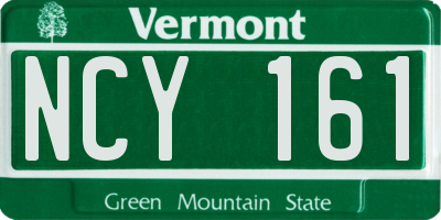 VT license plate NCY161