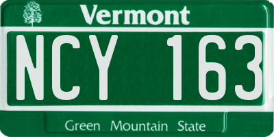 VT license plate NCY163