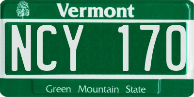 VT license plate NCY170