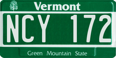 VT license plate NCY172