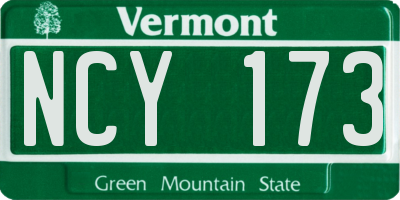 VT license plate NCY173