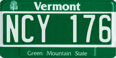 VT license plate NCY176