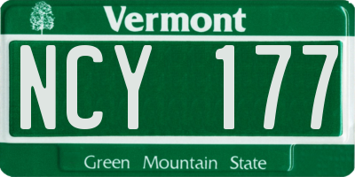 VT license plate NCY177