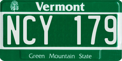 VT license plate NCY179